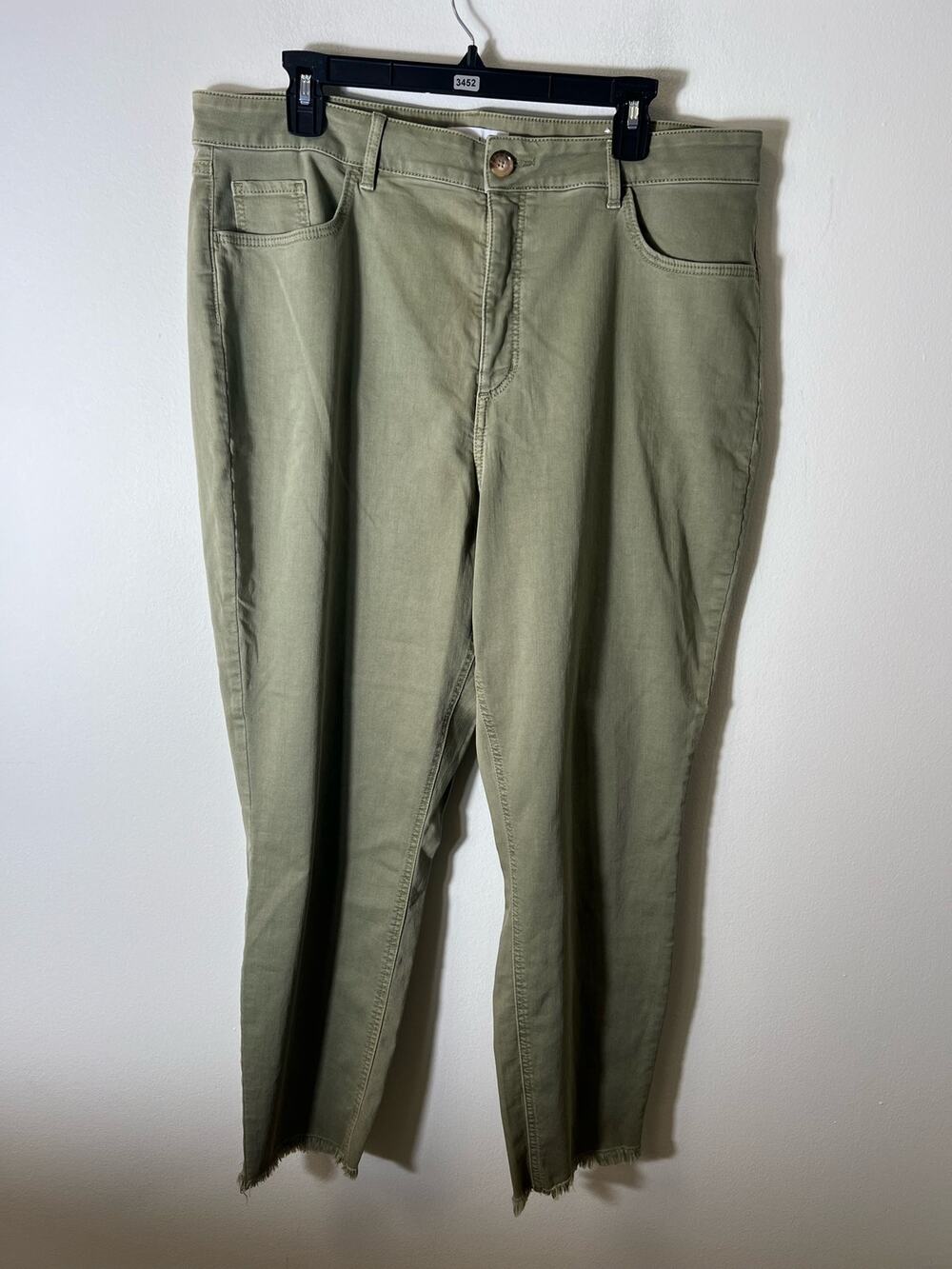 AnnTaylor Loft Army Green Curvy High Waist Skinny Crop Jeans Sz 34/18